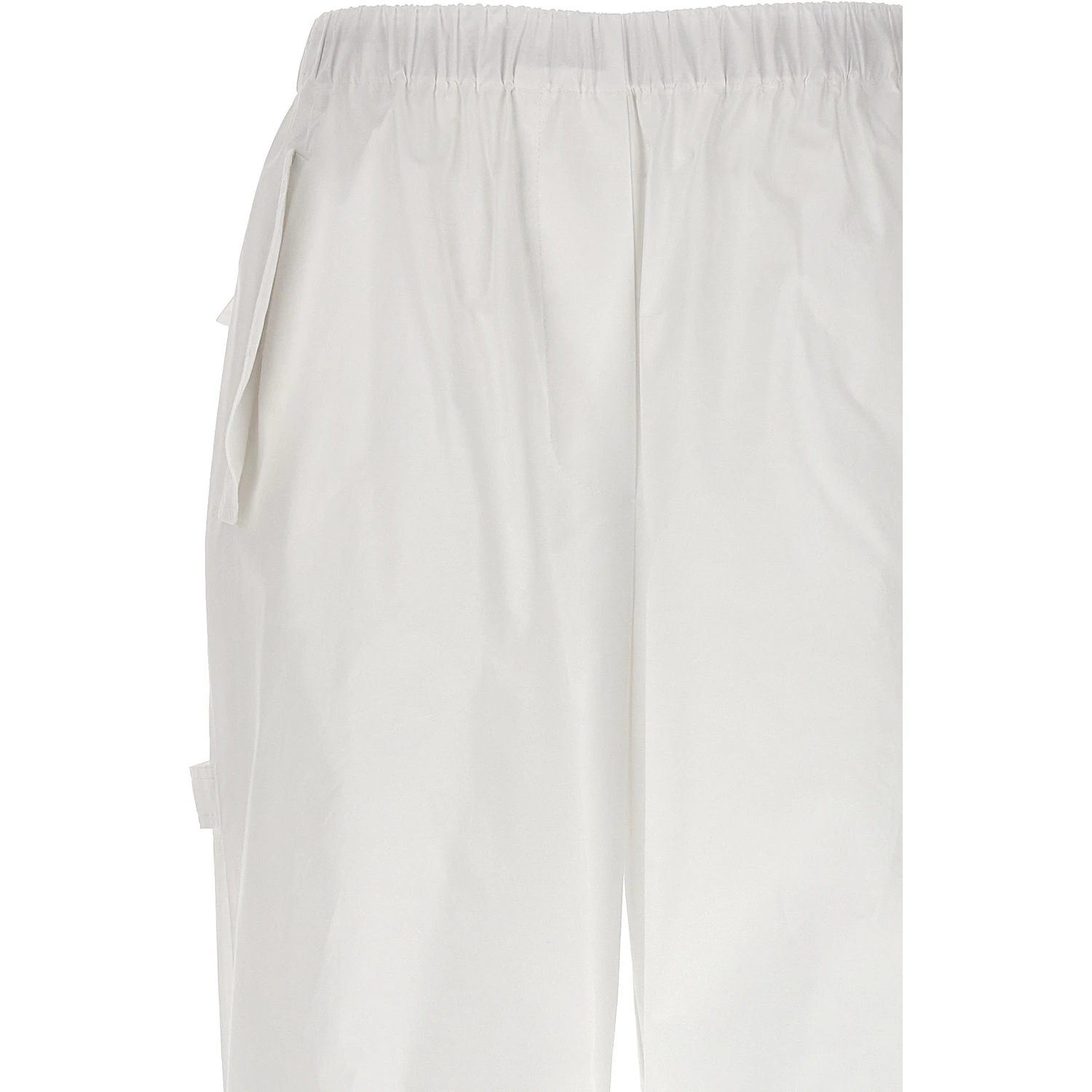 White Cotton Cargo Pants