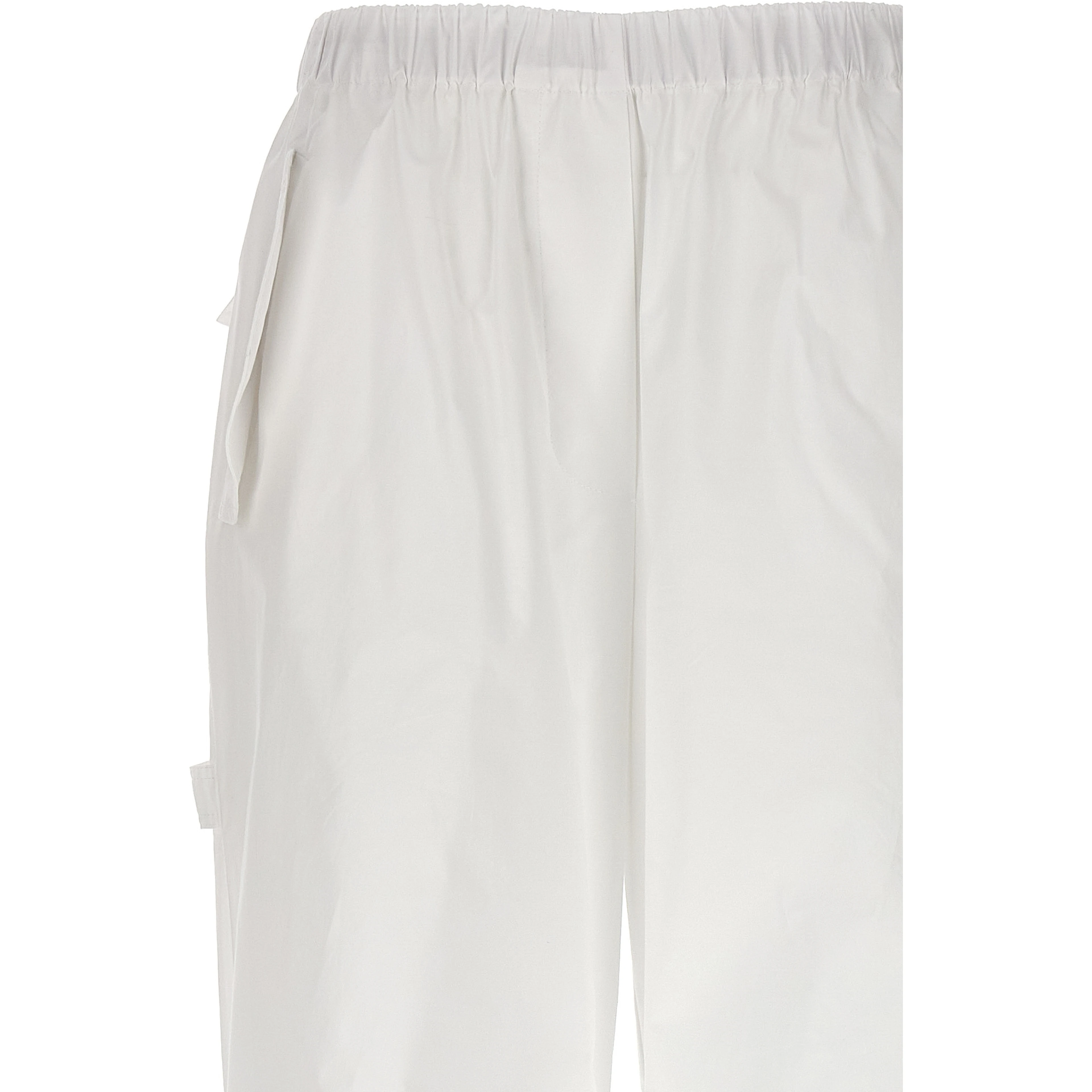 White Cotton Cargo Pants