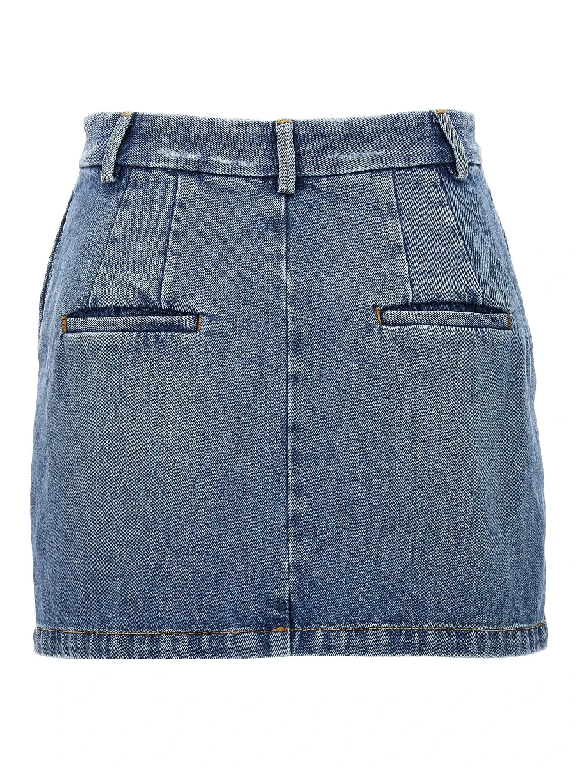 Blue Cotton Long Skirt