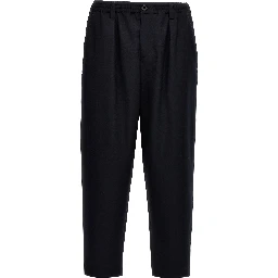 Blue Virgin Wool Cropped Pants