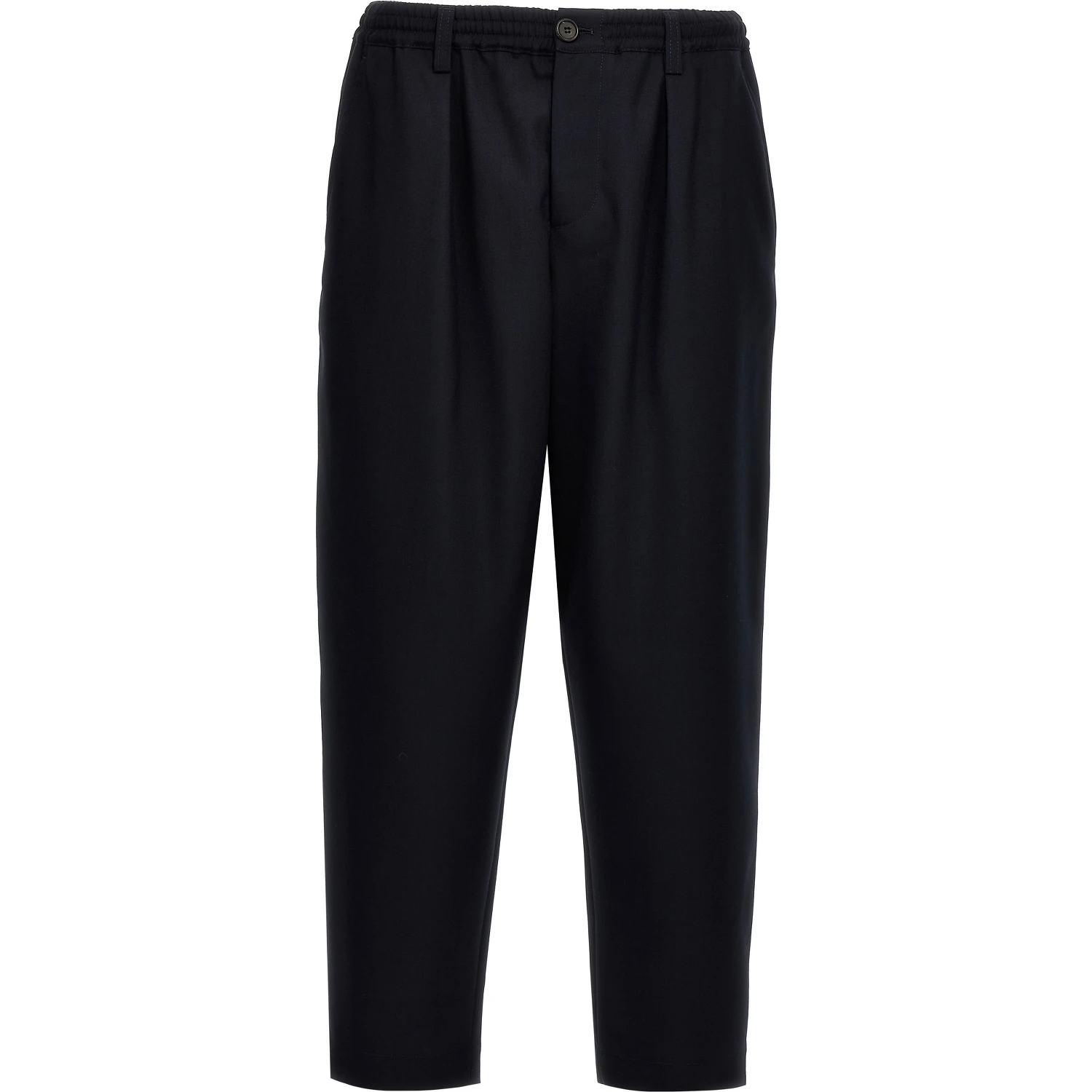 Blue Virgin Wool Cropped Pants