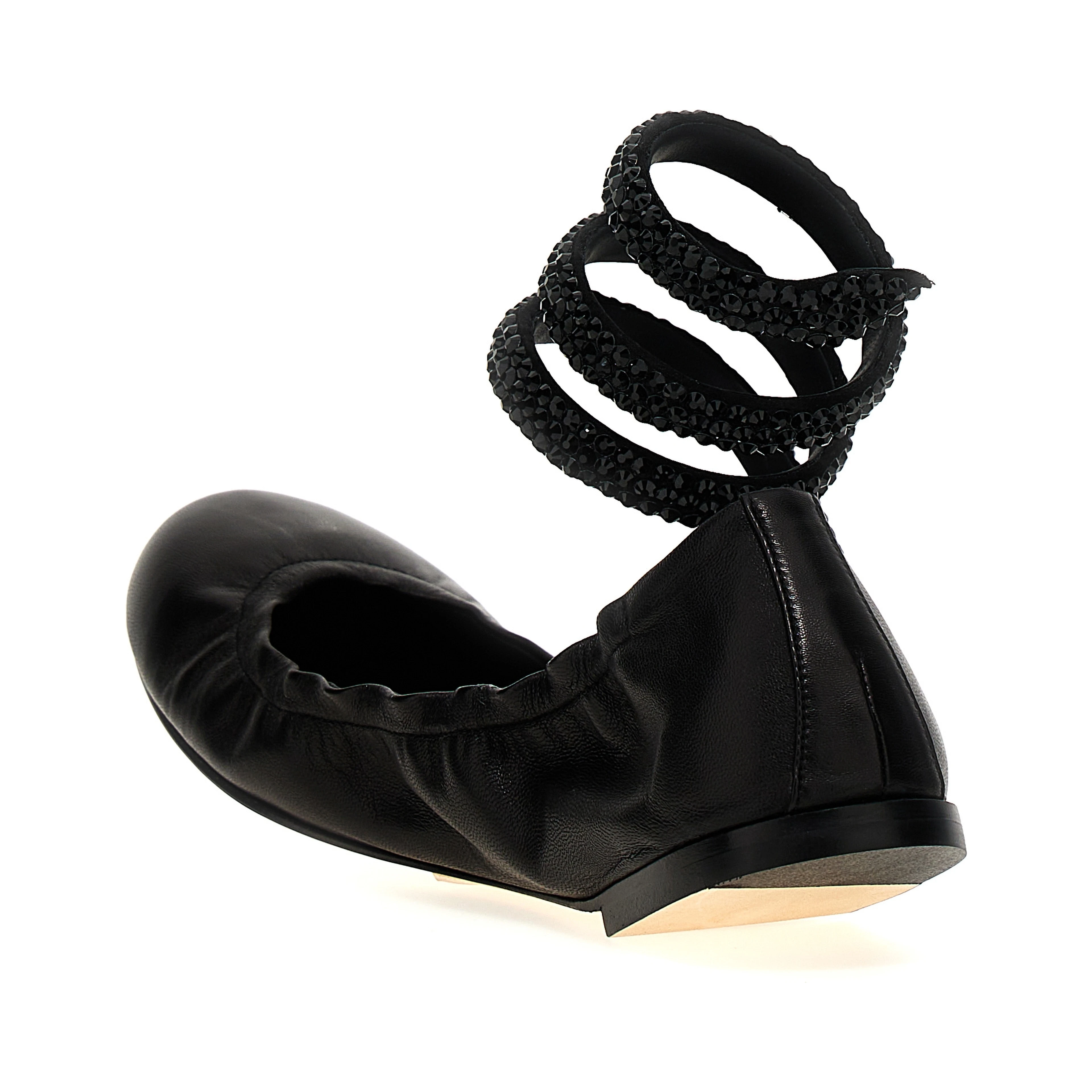 Black Lamb Leather Ballet Flats