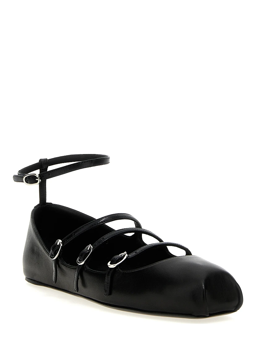Black Calfskin Ballet Flats