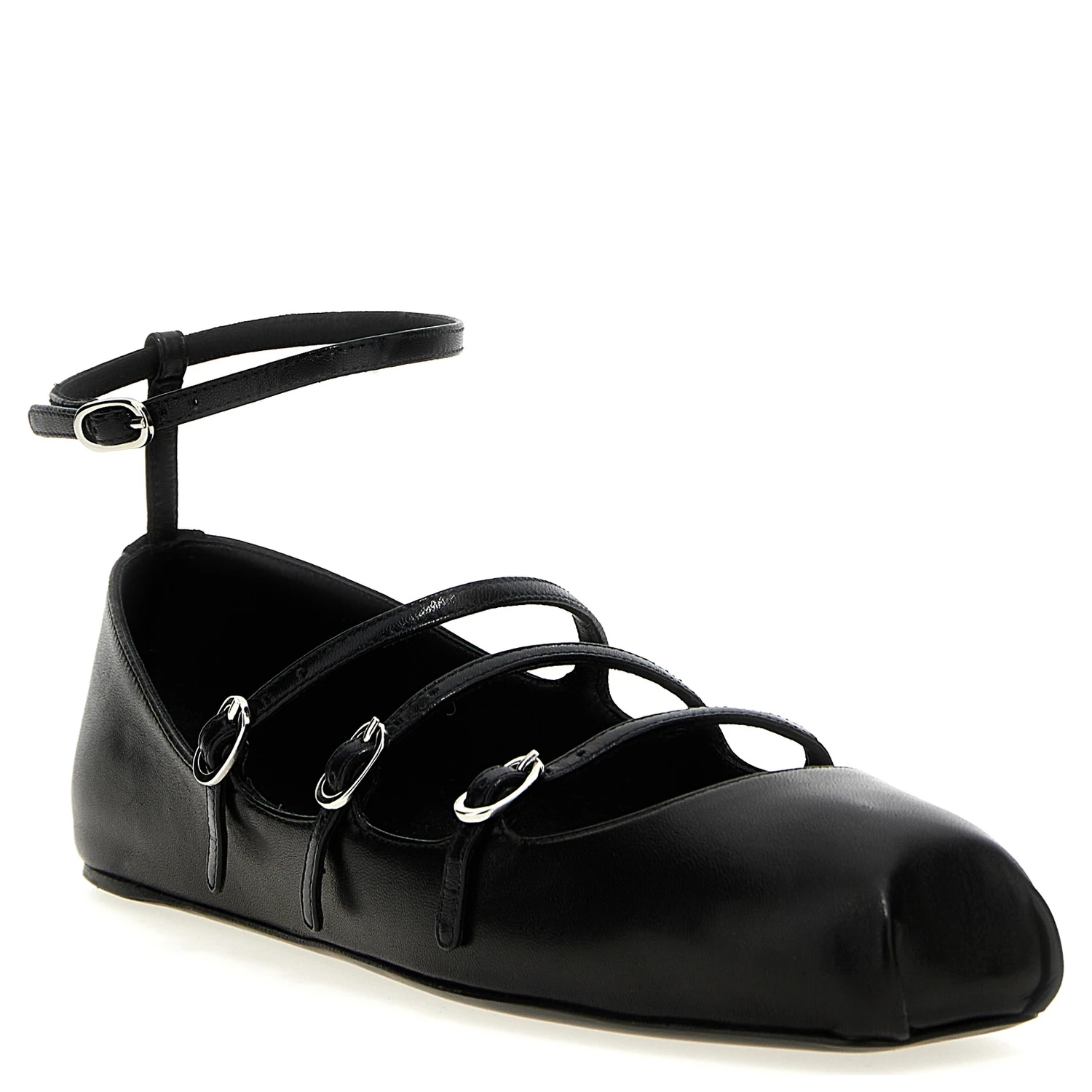 Black Calfskin Ballet Flats