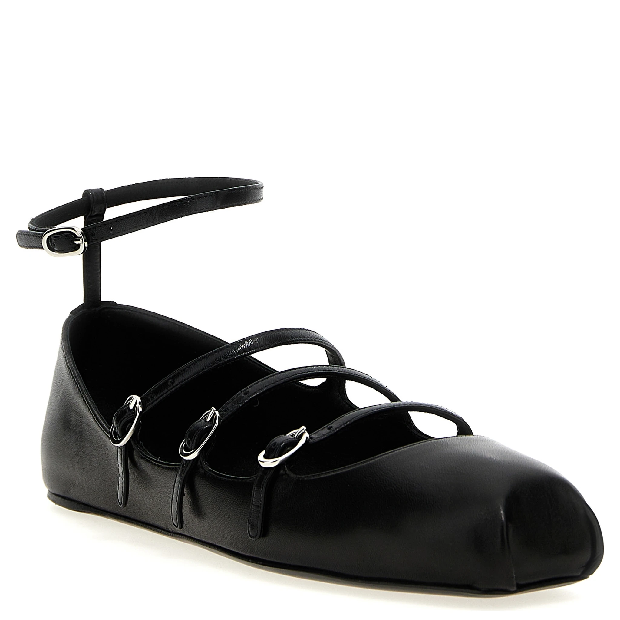 Black Calfskin Ballet Flats