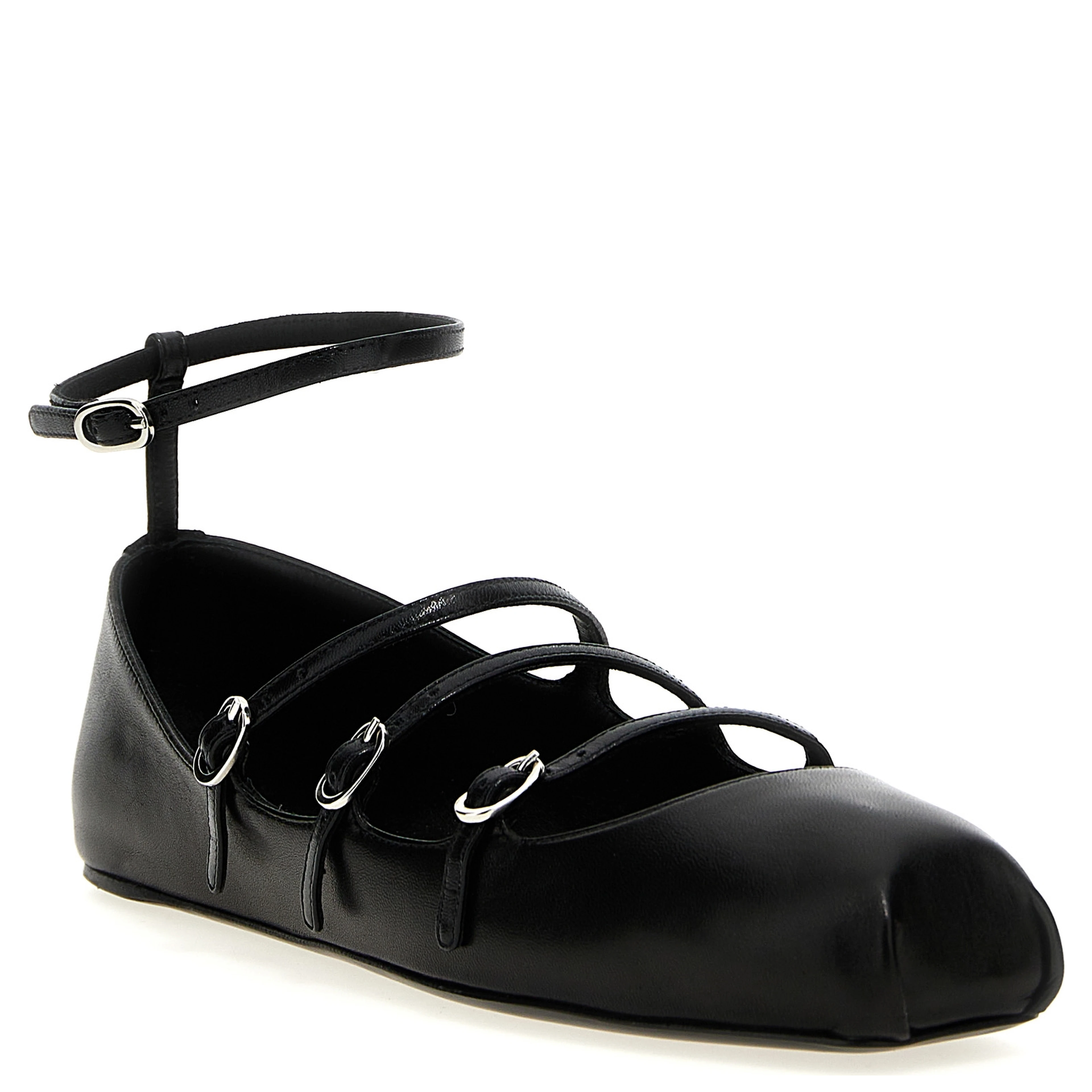Black Calfskin Ballet Flats