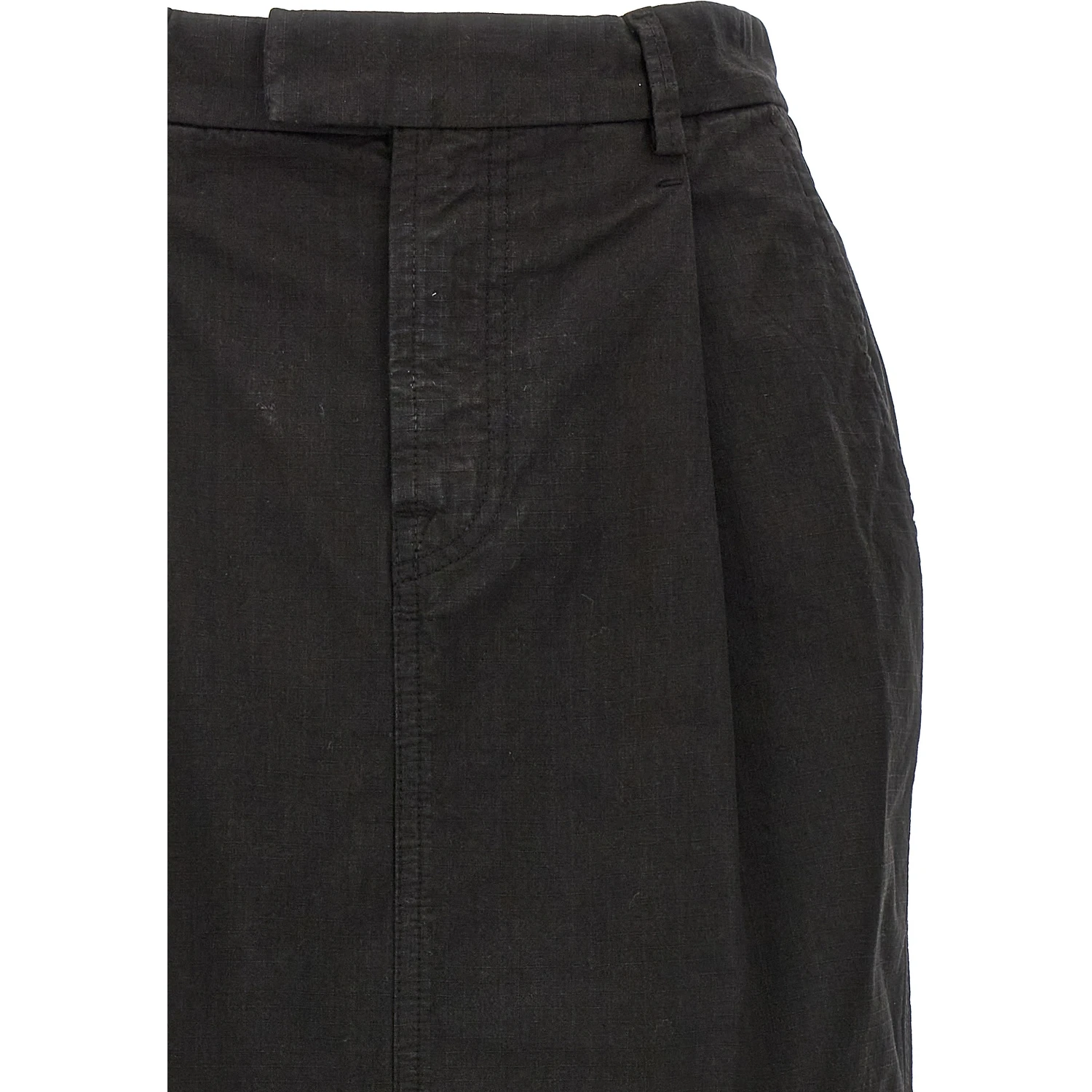 Black Cotton Mini Skirt