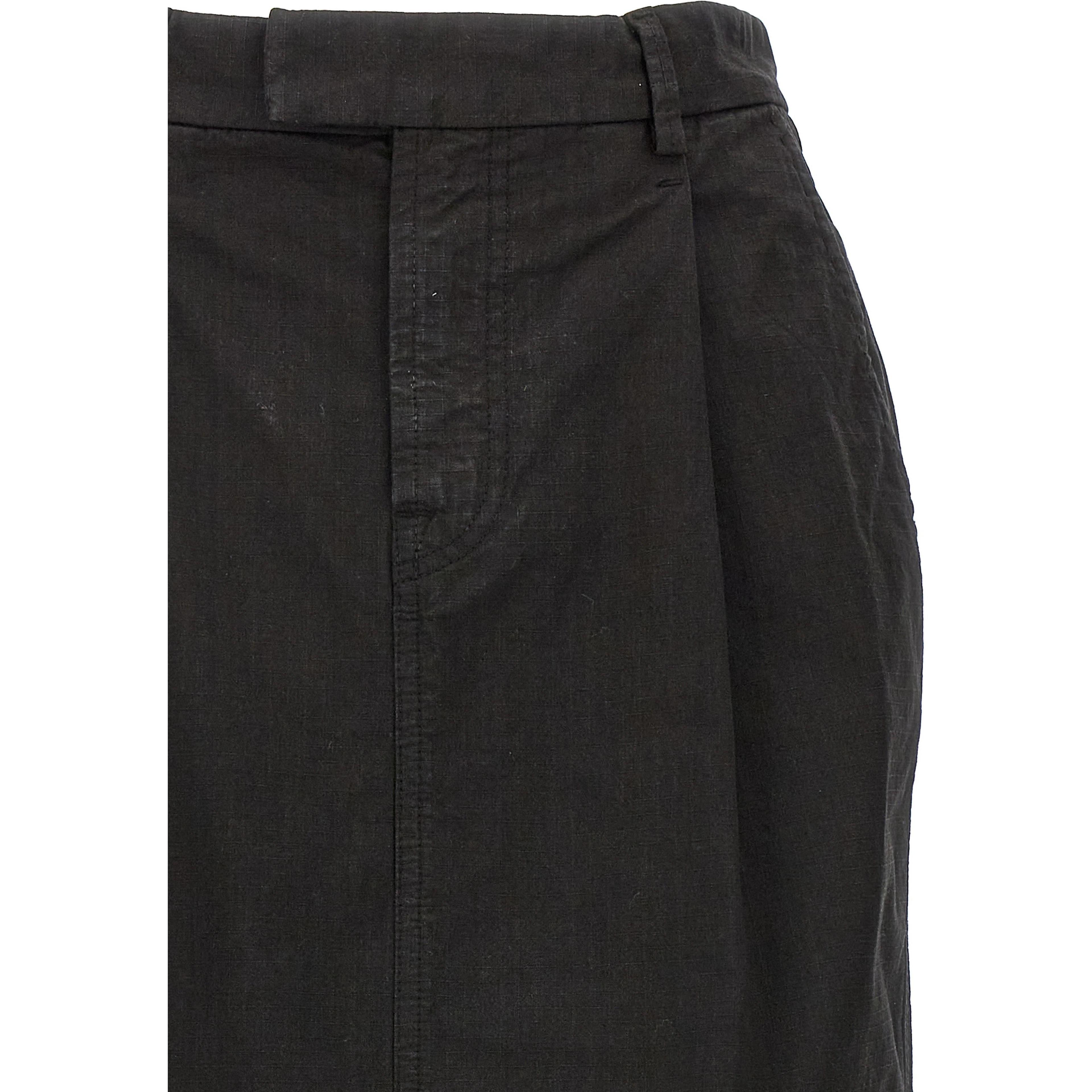 Black Cotton Mini Skirt