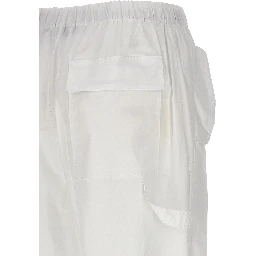 White Cotton Cargo Pants