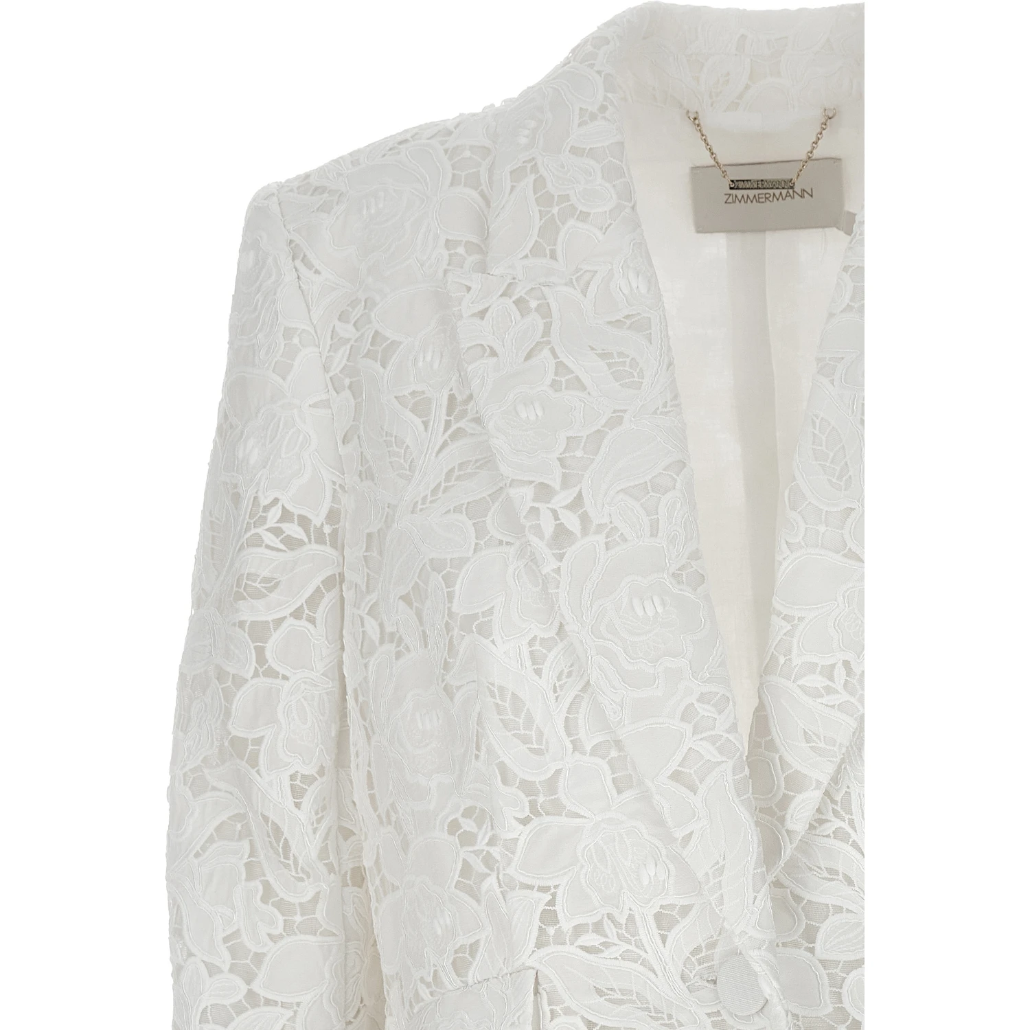White Polyester Blazer