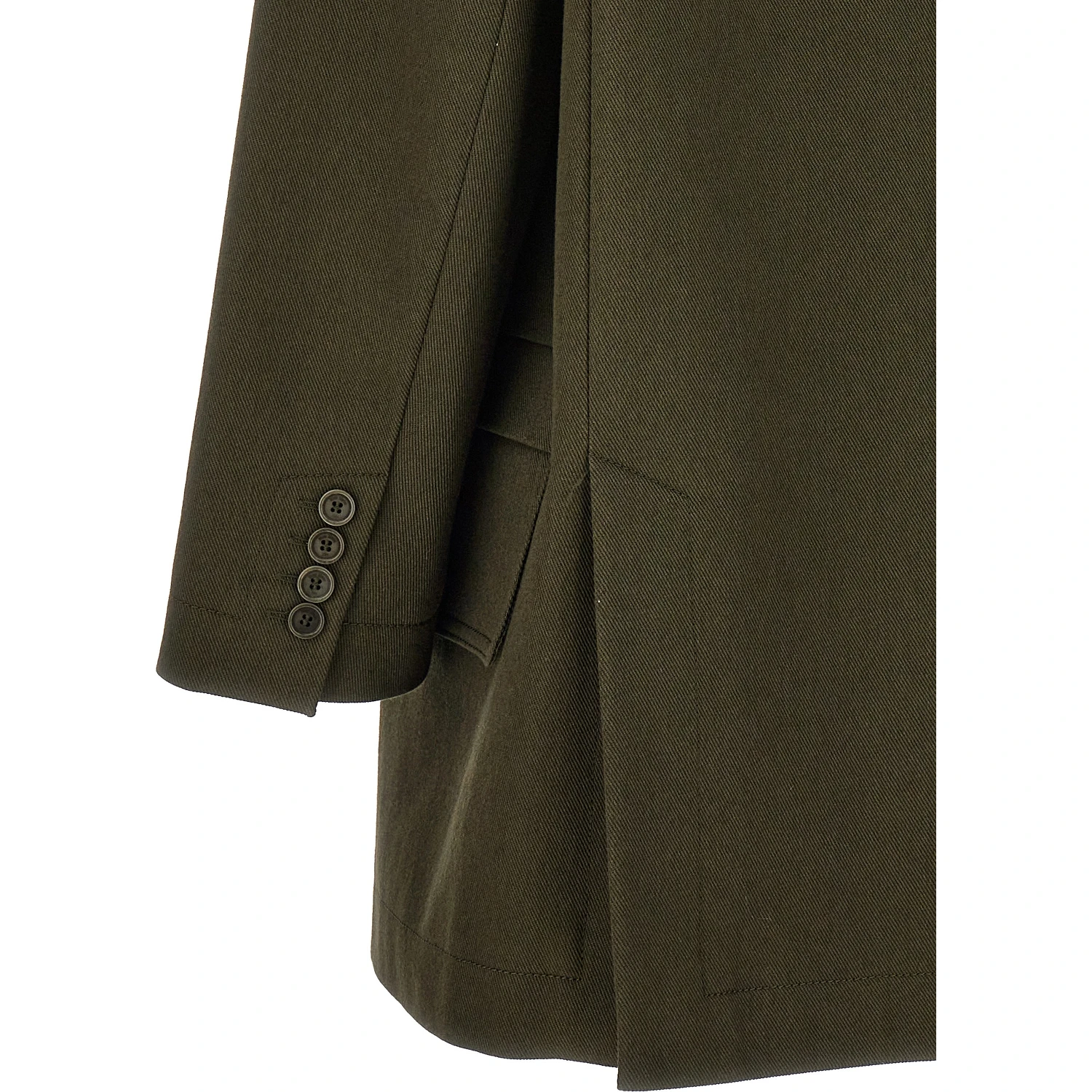 Bicolor Cotton Full-Length Jacket