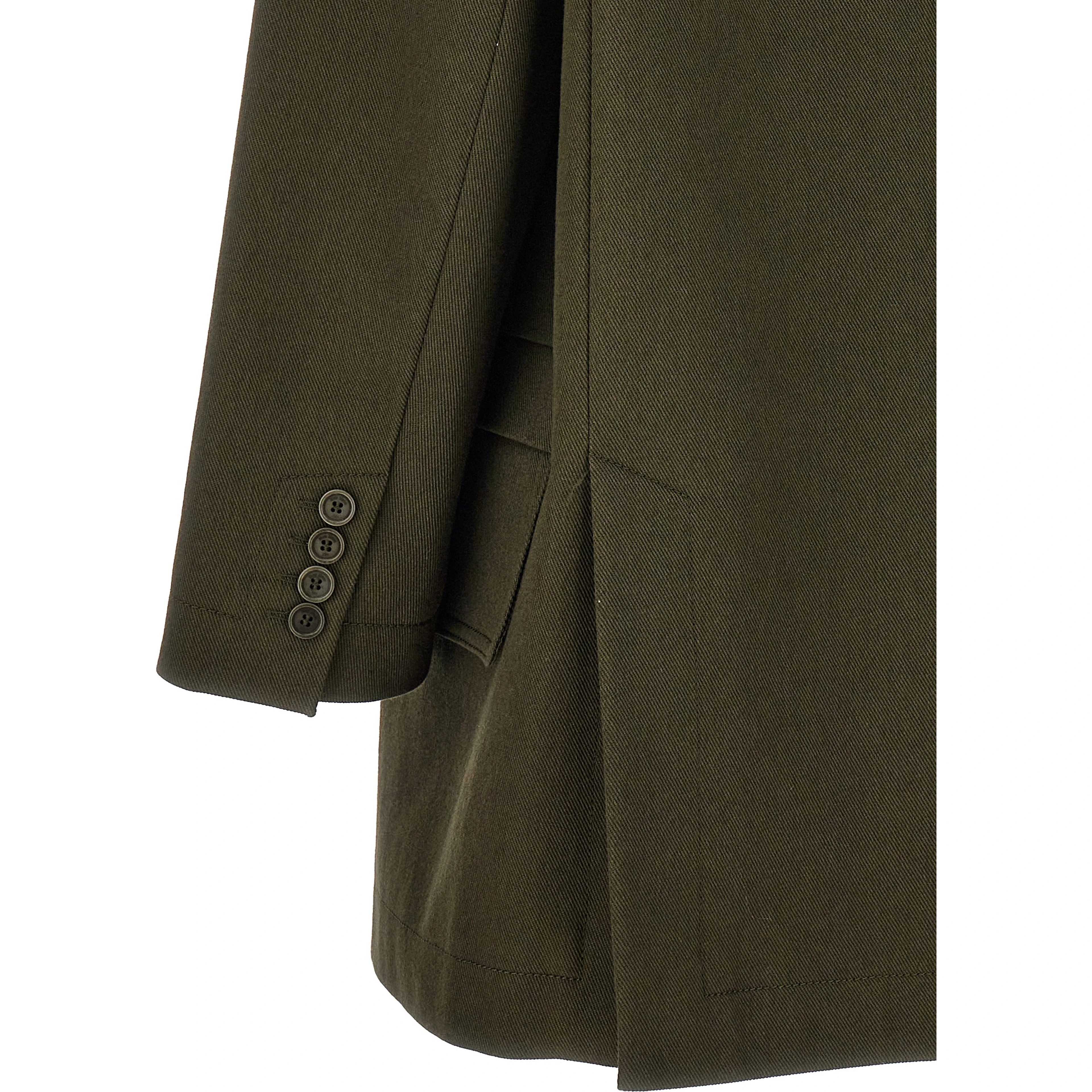 Bicolor Cotton Full-Length Jacket