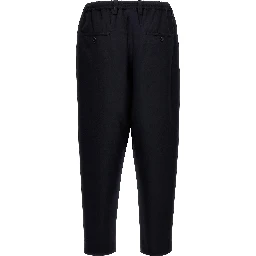 Blue Virgin Wool Cropped Pants