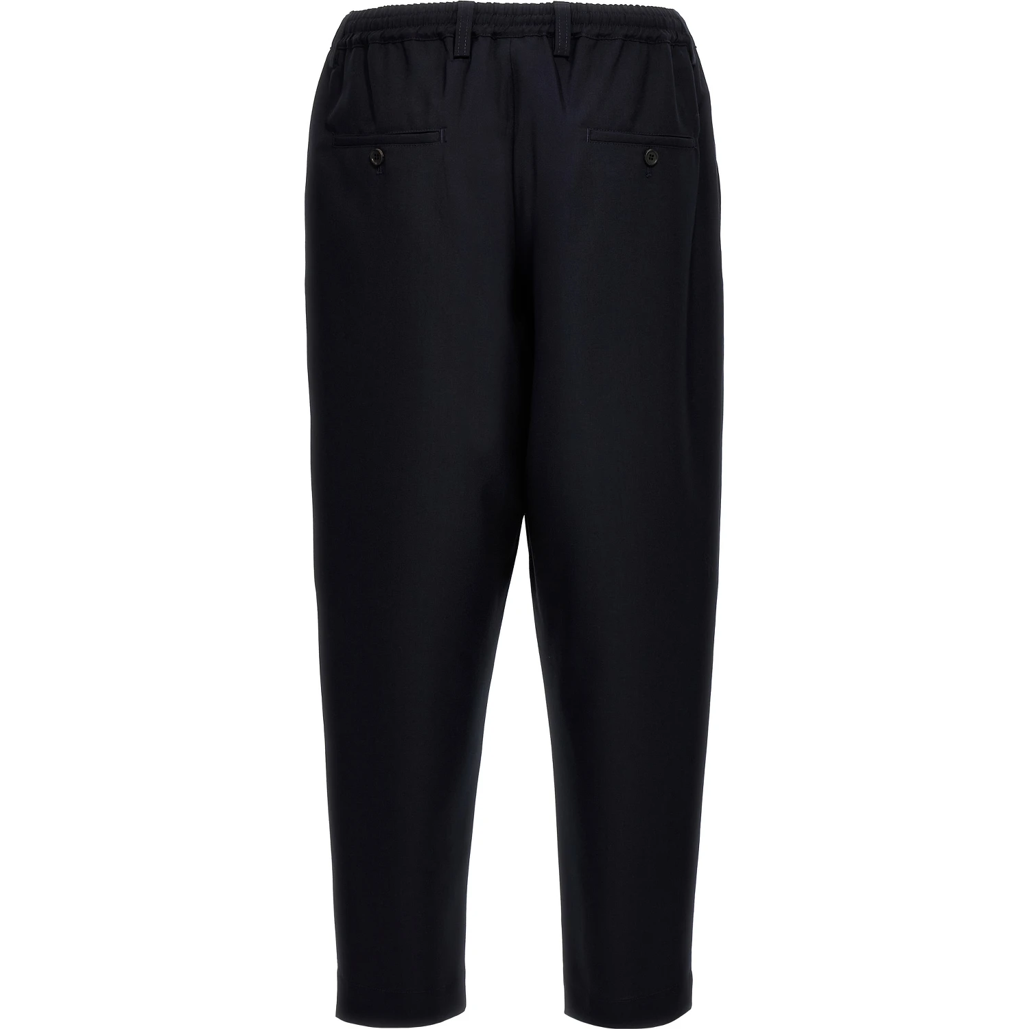 Blue Virgin Wool Cropped Pants