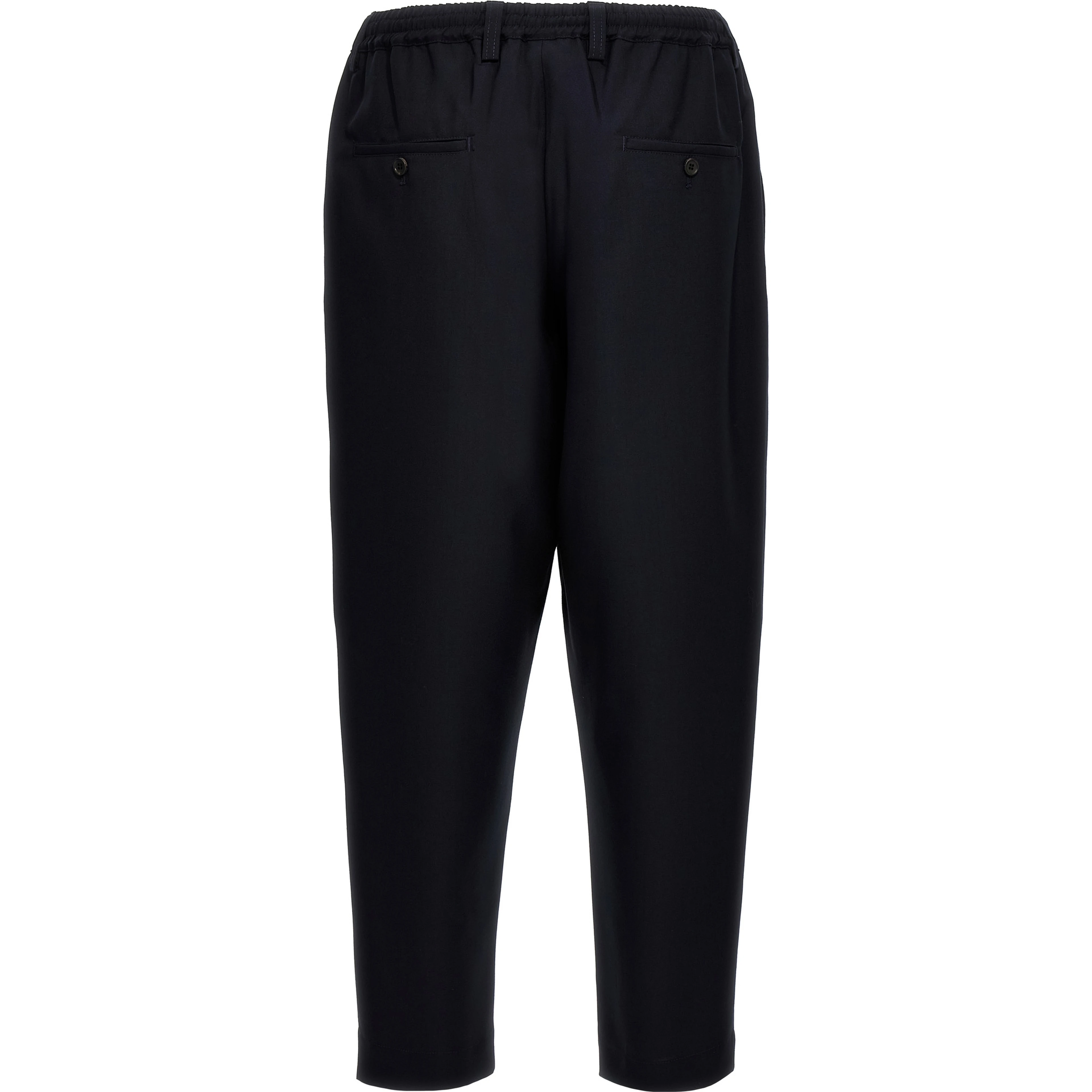 Blue Virgin Wool Cropped Pants