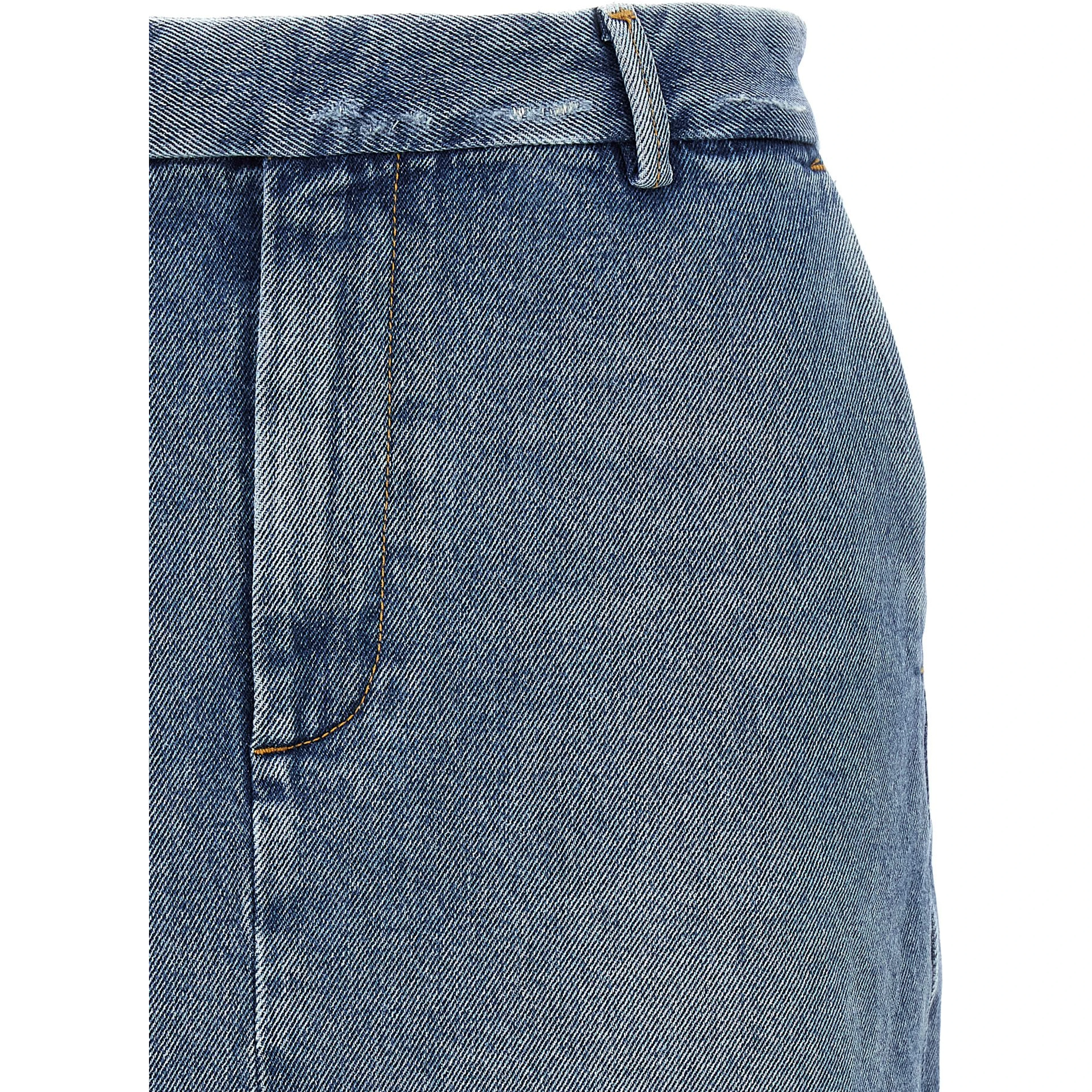Blue Cotton Long Skirt