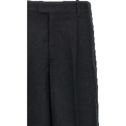 Black Cotton Casual Pants
