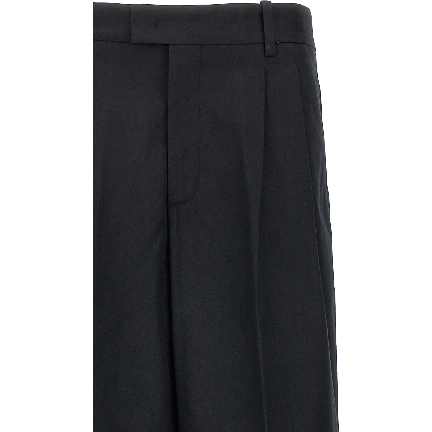 Black Cotton Casual Pants