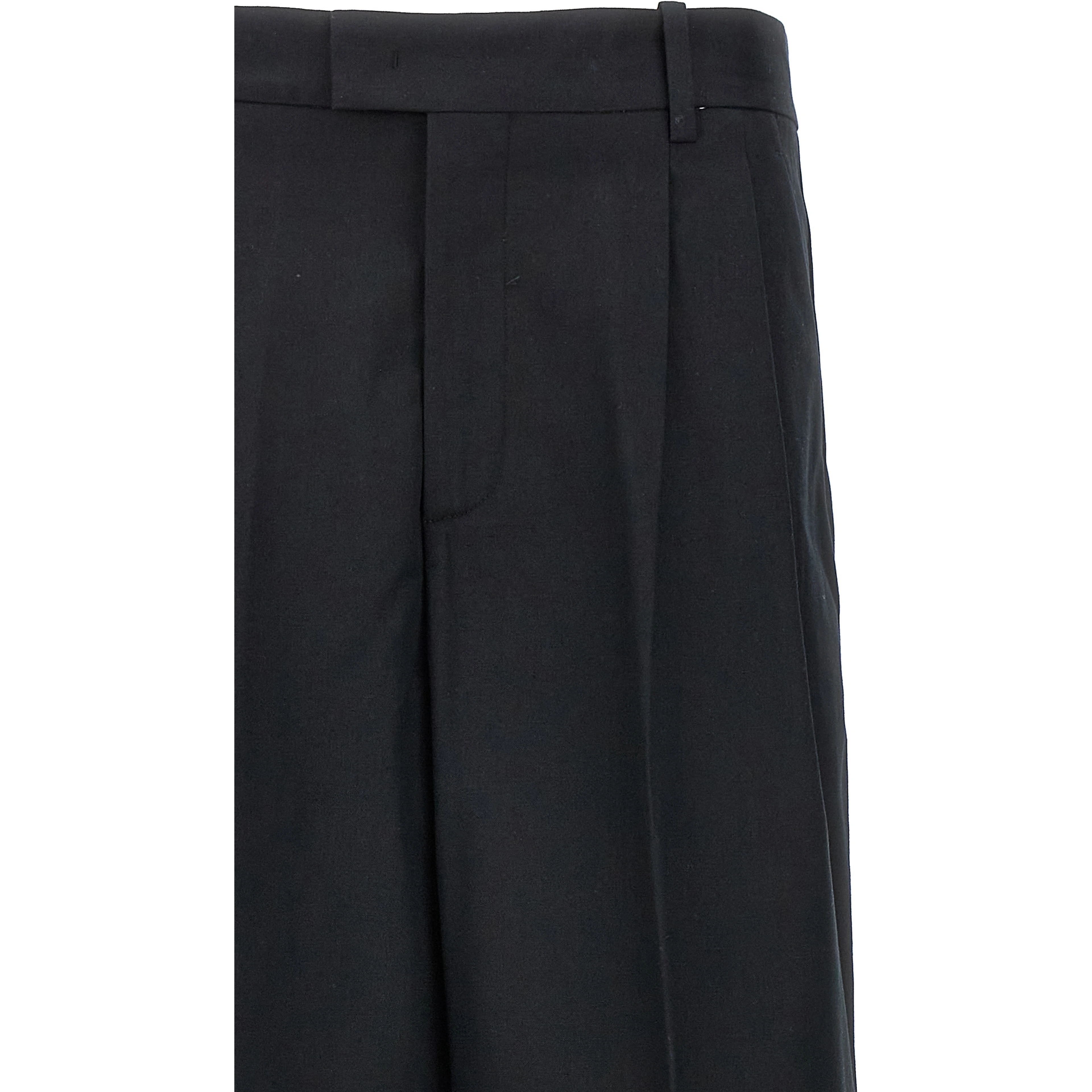 Black Cotton Casual Pants