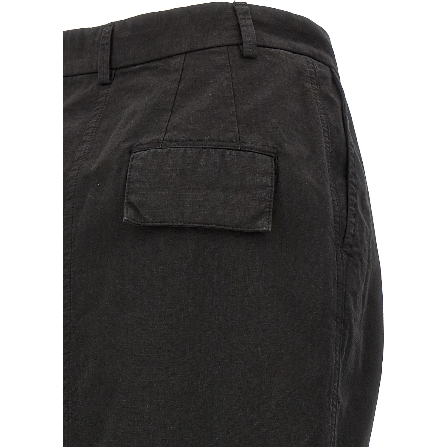 Black Cotton Mini Skirt