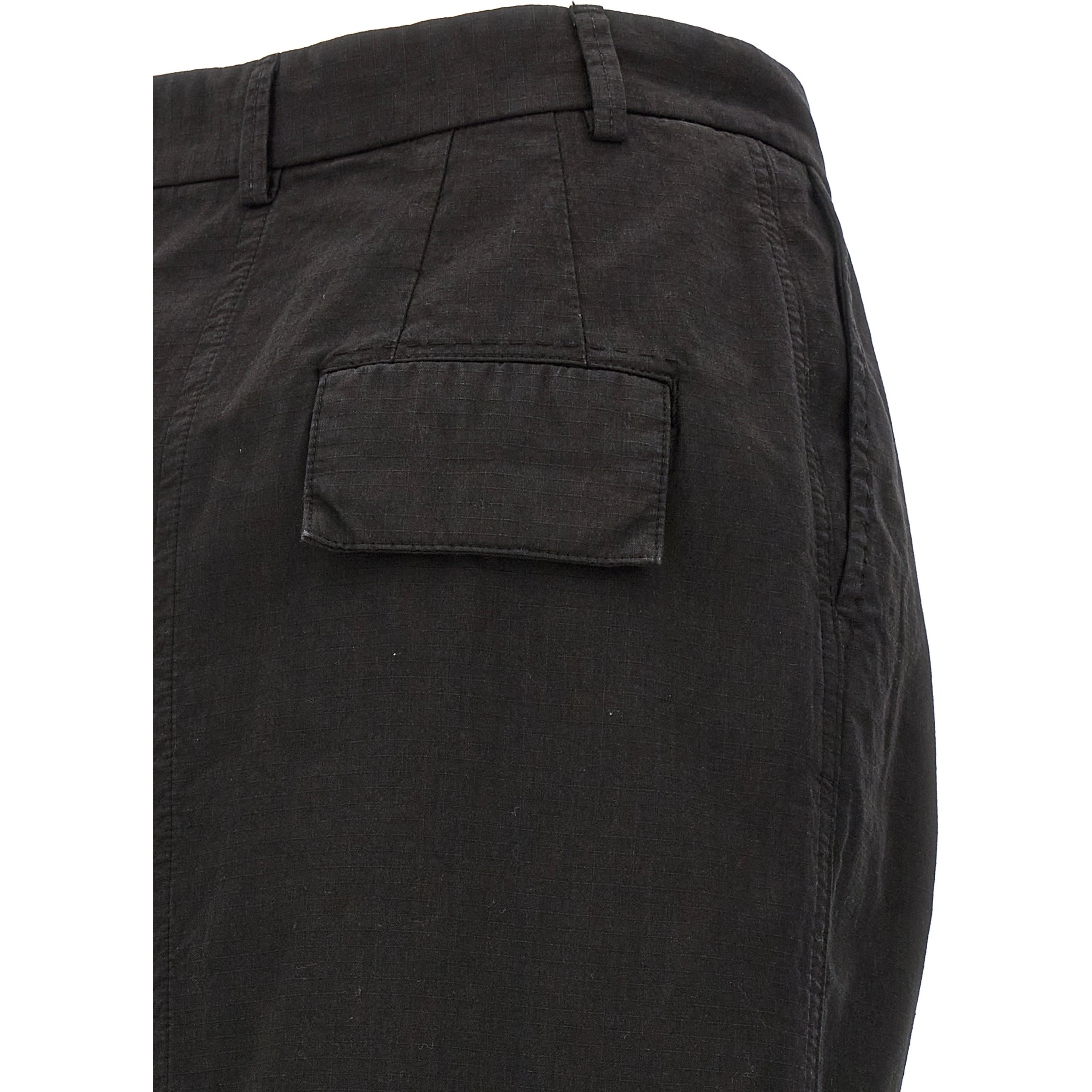Black Cotton Mini Skirt