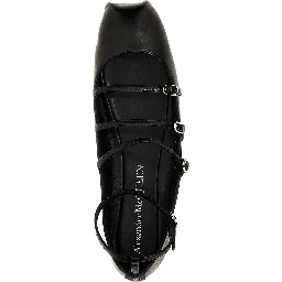Black Calfskin Ballet Flats
