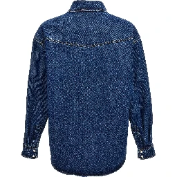 Blue Polyester Denim Jacket