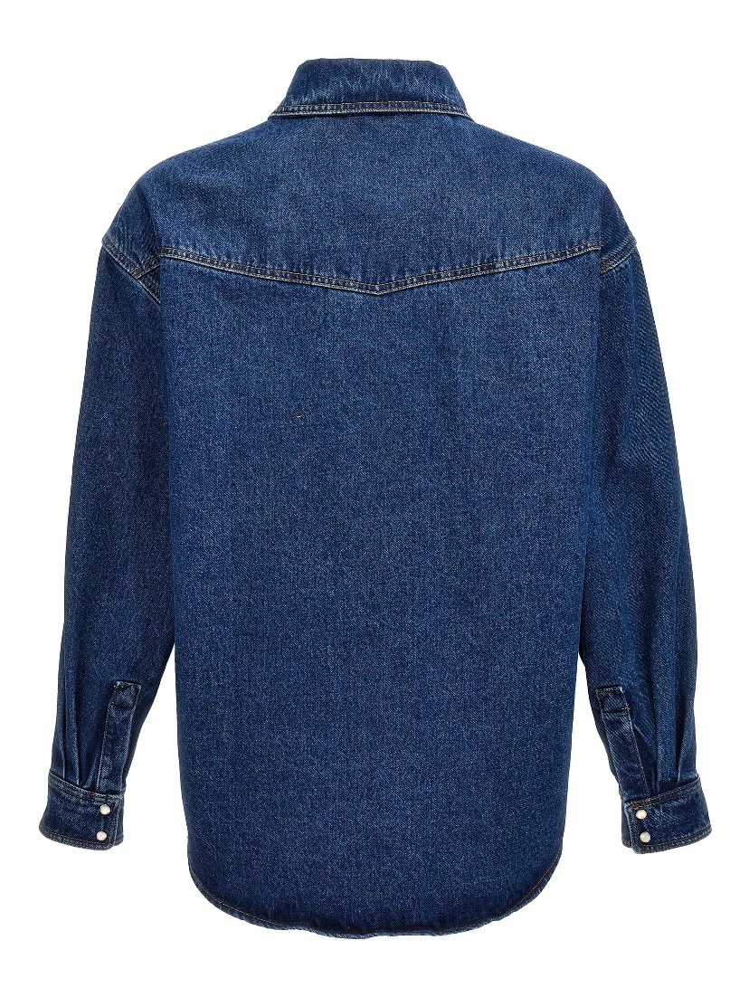Blue Polyester Denim Jacket