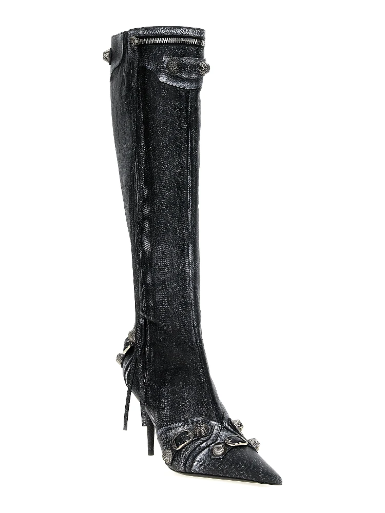 Black Lamb Leather Over The Knee alternative
