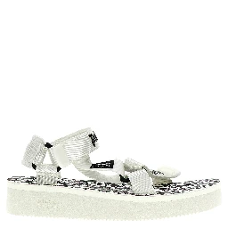 Bicolor Polyester Flat Sandals