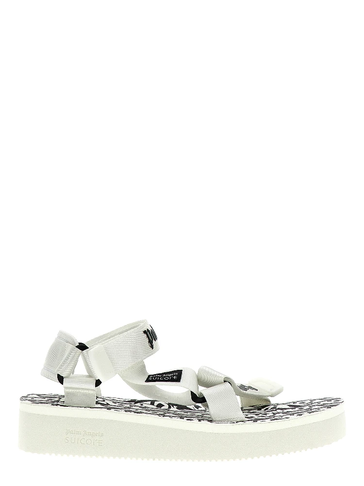 Bicolor Polyester Flat Sandals