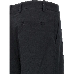 Black Cotton Casual Pants