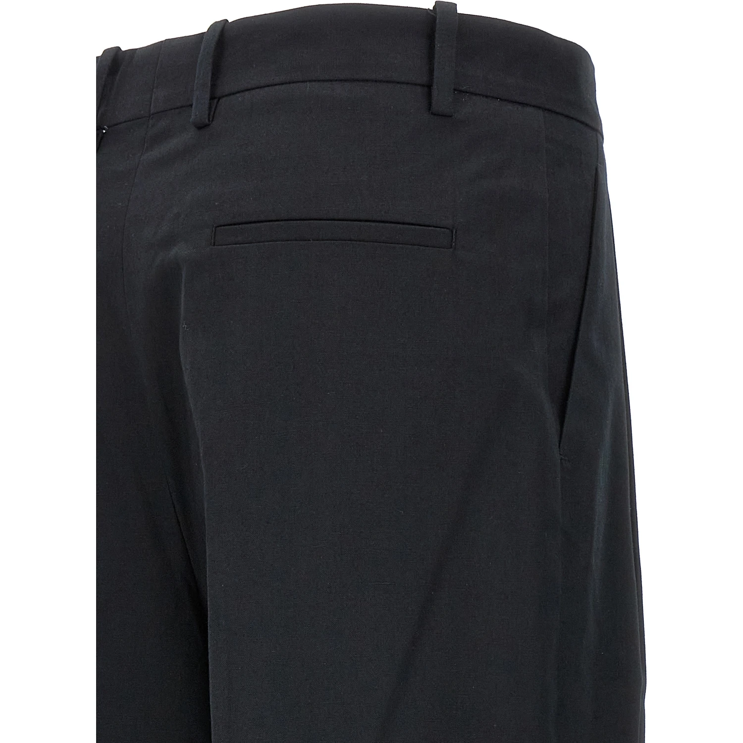 Black Cotton Casual Pants