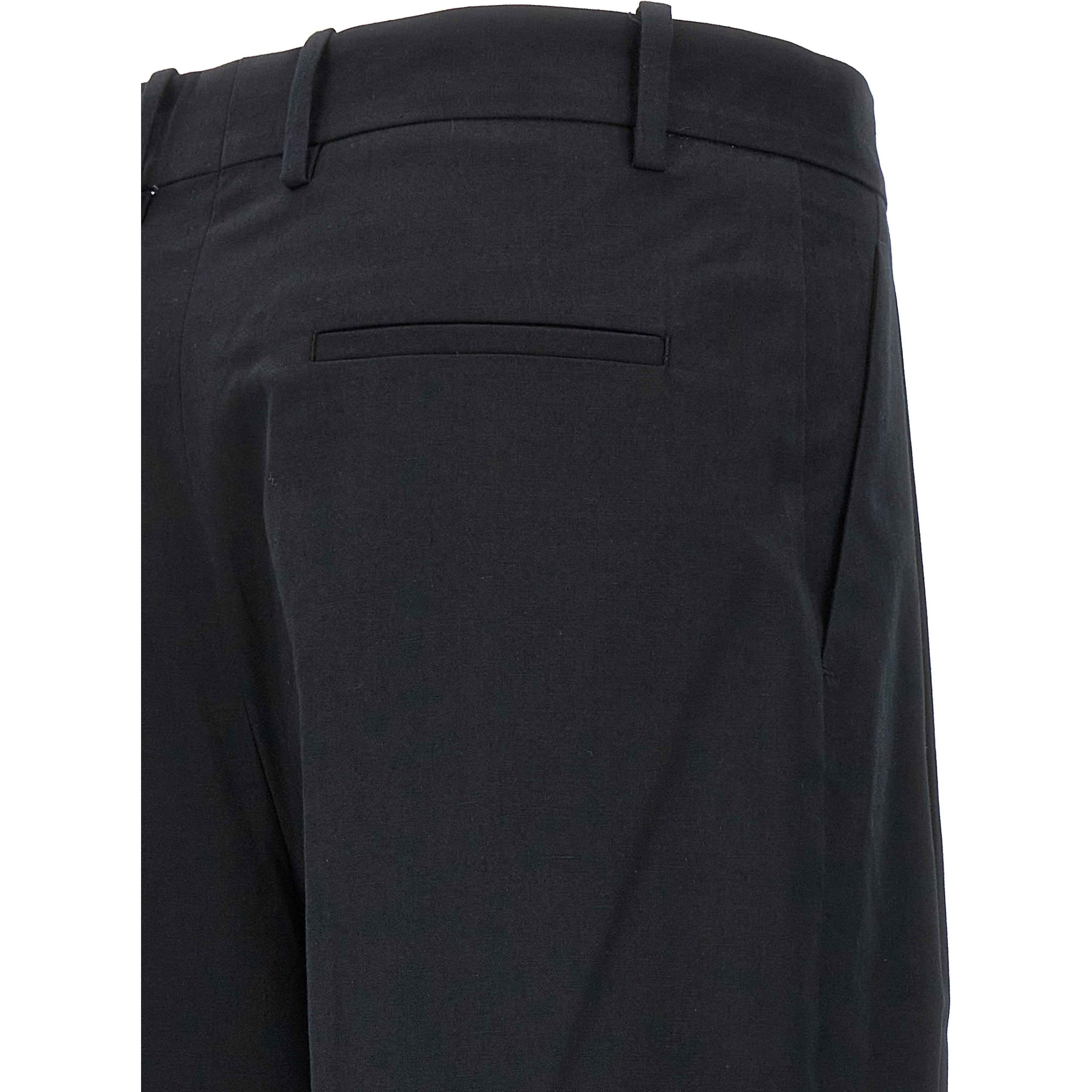 Black Cotton Casual Pants