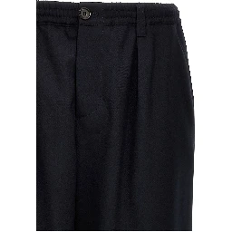 Blue Virgin Wool Cropped Pants