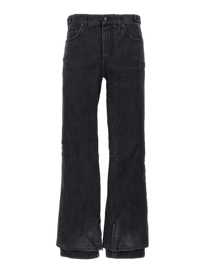 Black Cotton Flared Jeans