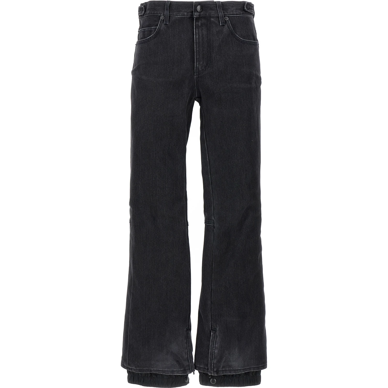 Black Cotton Flared Jeans