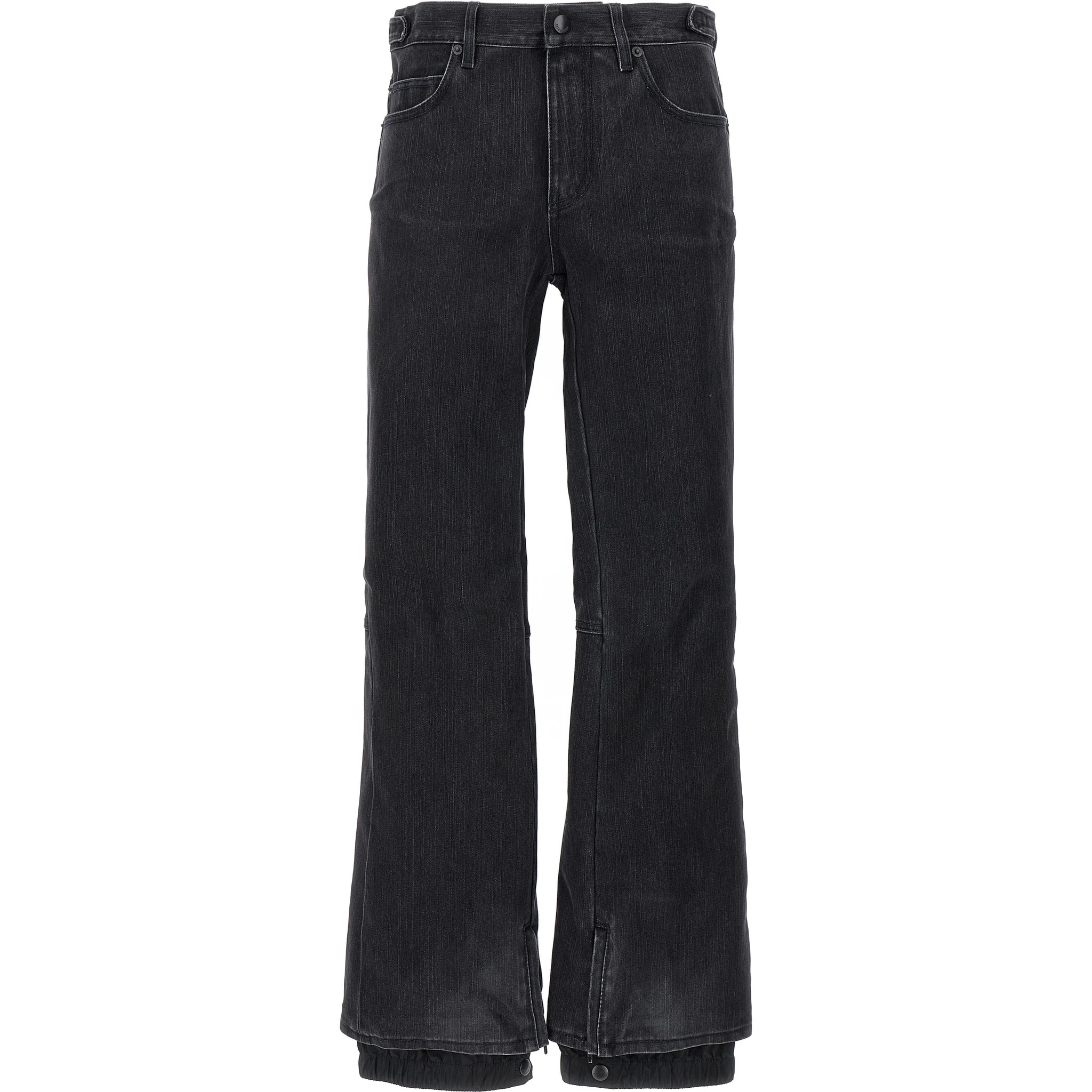 Black Cotton Flared Jeans
