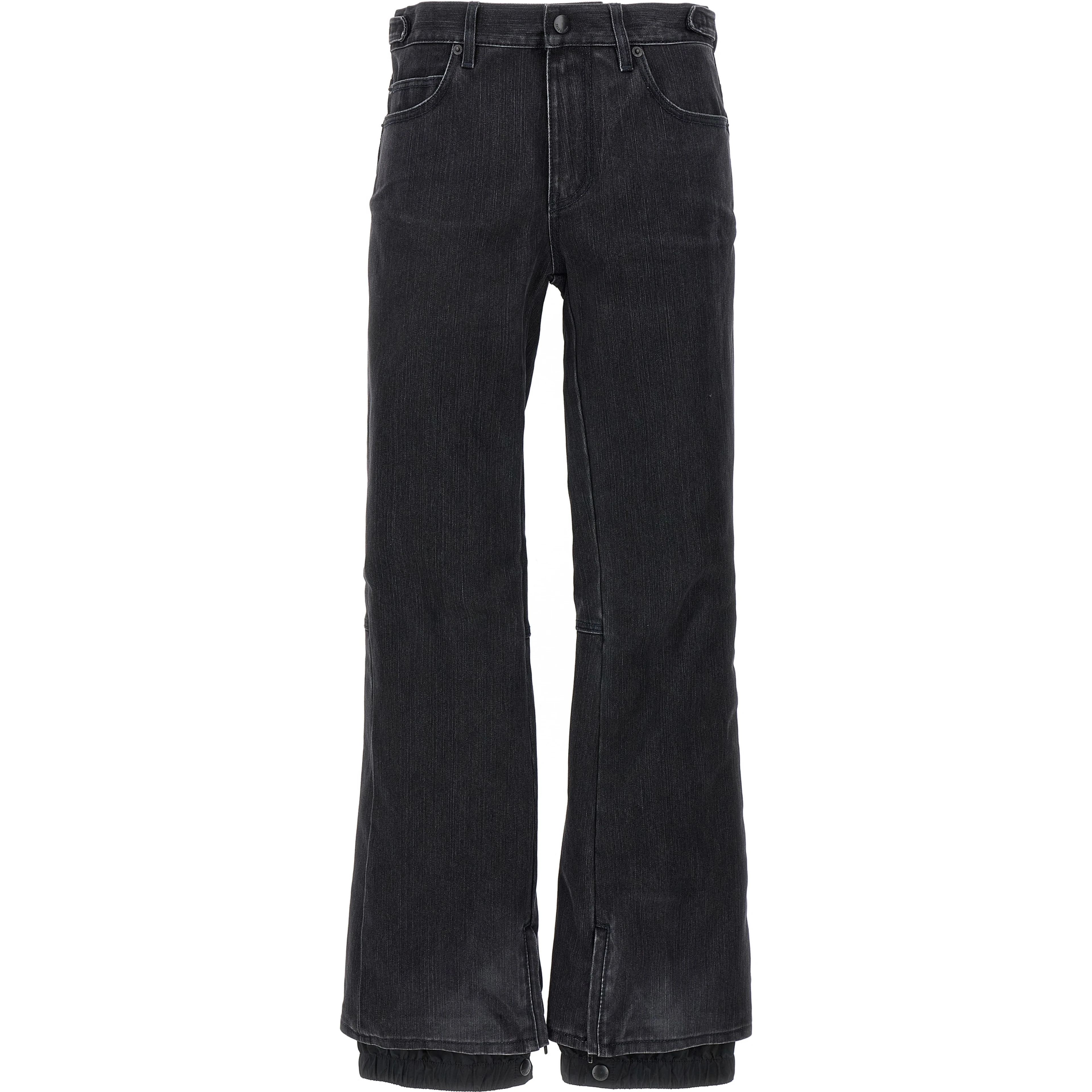 Black Cotton Flared Jeans