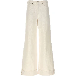 White Cotton High-Waisted Jean