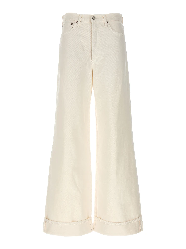 White Cotton High-Waisted Jean