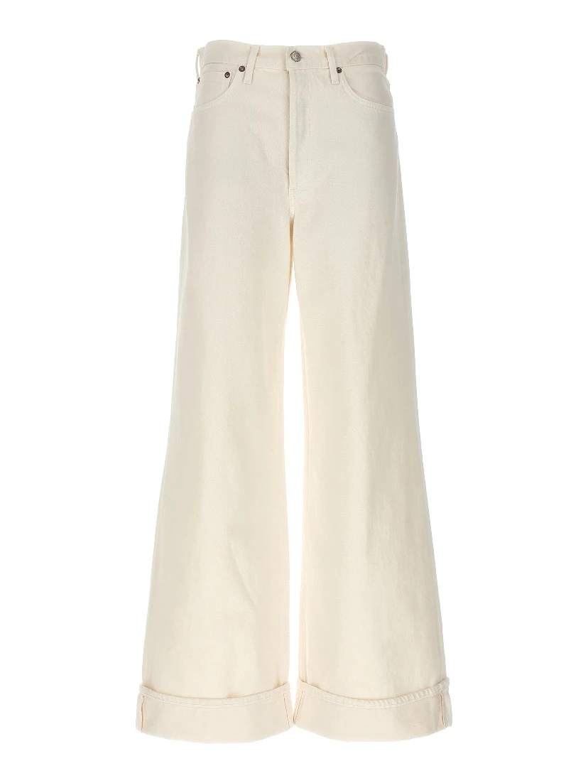White Cotton High-Waisted Jean