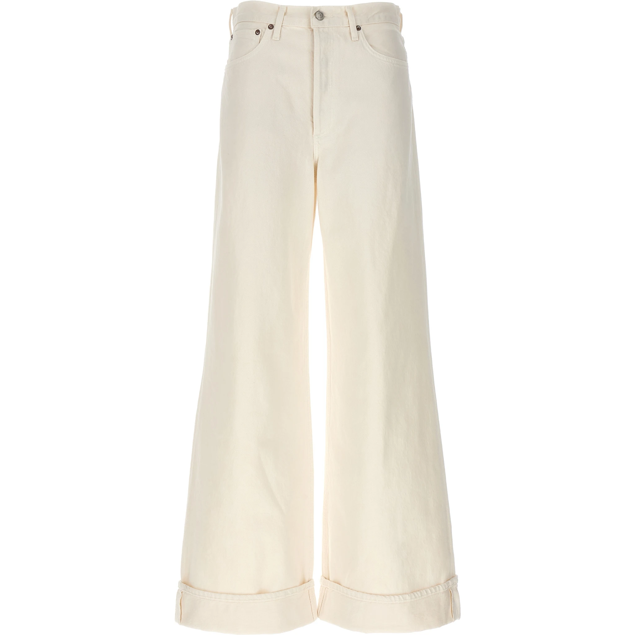 White Cotton High-Waisted Jean