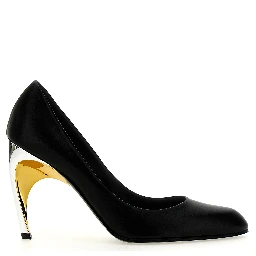Black Lambskin High Heel Pumps