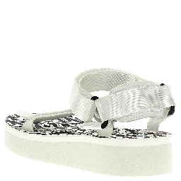 Bicolor Polyester Flat Sandals