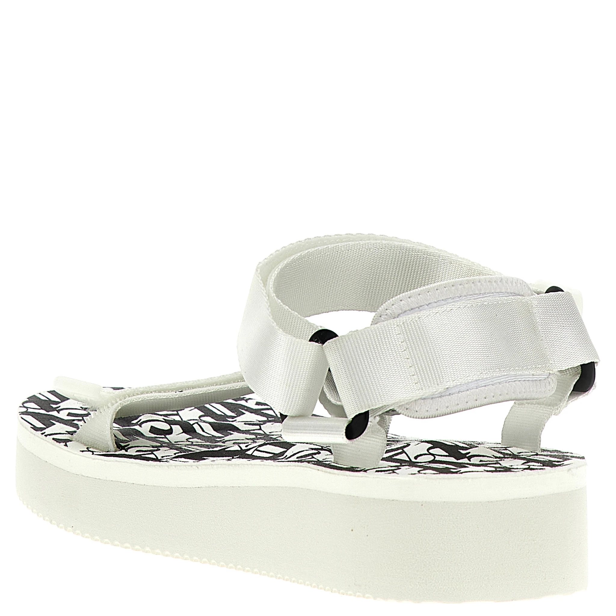Bicolor Polyester Flat Sandals