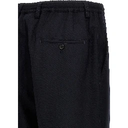 Blue Virgin Wool Cropped Pants