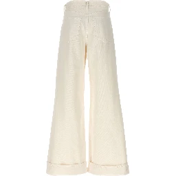 White Cotton High-Waisted Jean