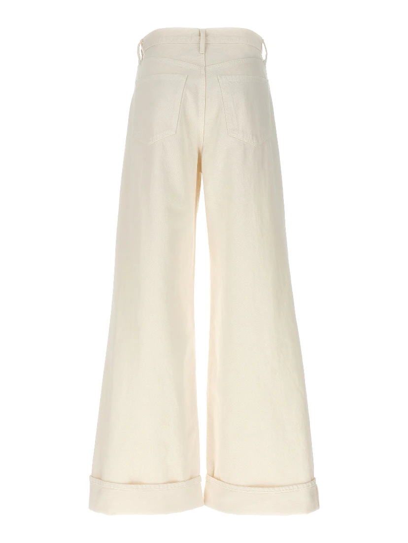 White Cotton High-Waisted Jean