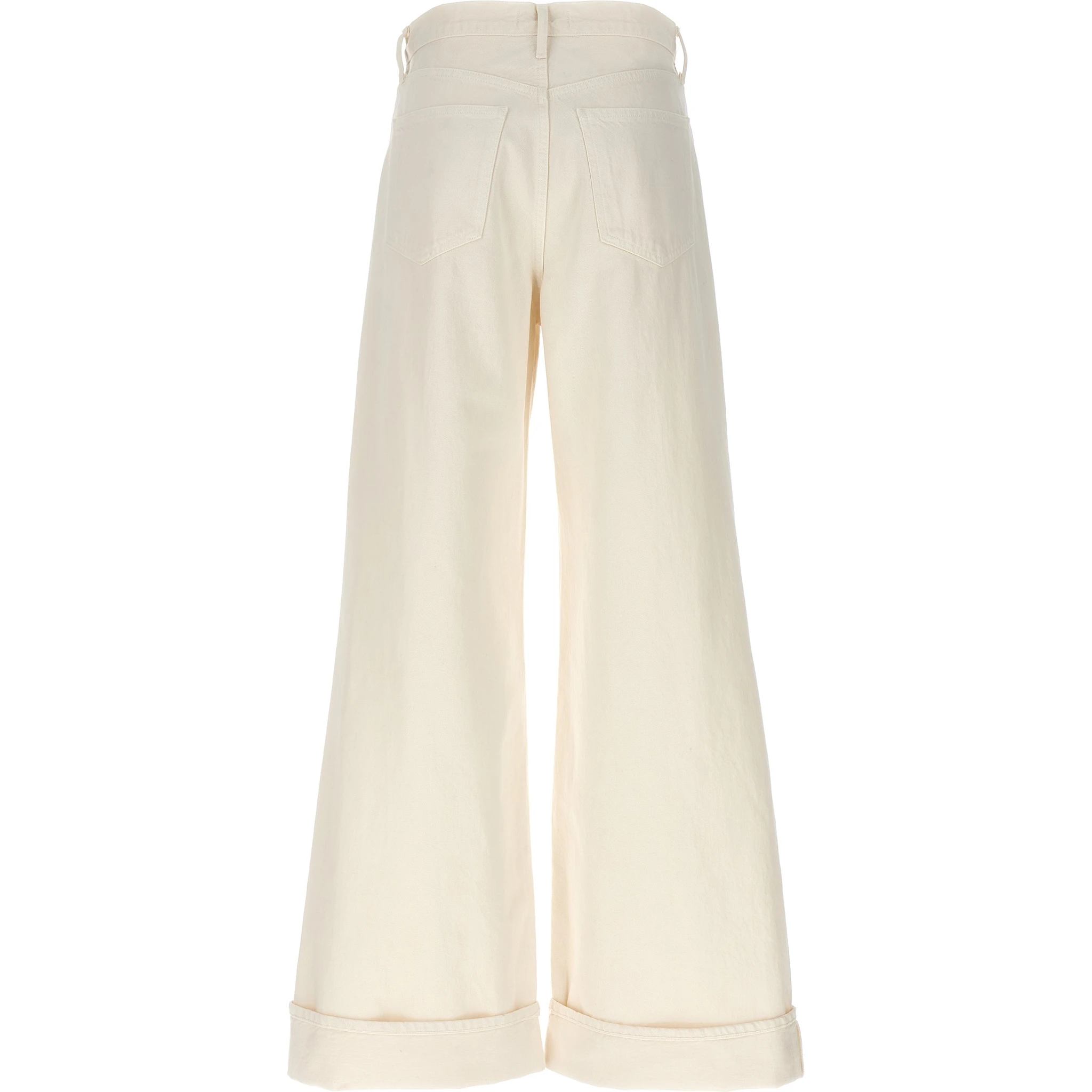 White Cotton High-Waisted Jean